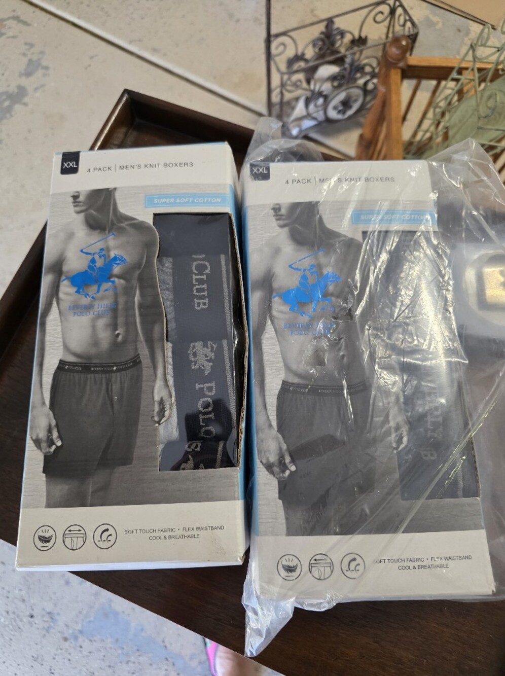 U.S. Polo Assn. Men's Boxer Briefs Pack in Black and Blue